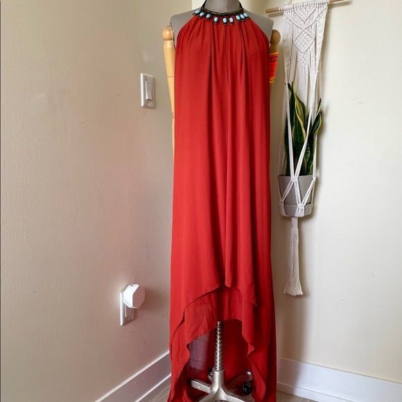 H&M Boho High-Low Red Dress - M - Picture 3 of 5